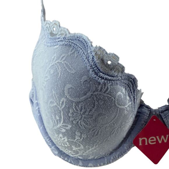 Maidenform One Fabulous Fit Bra Panty Lingerie Set Pale Blue Womens 36C/Large - Picture 2 of 11
